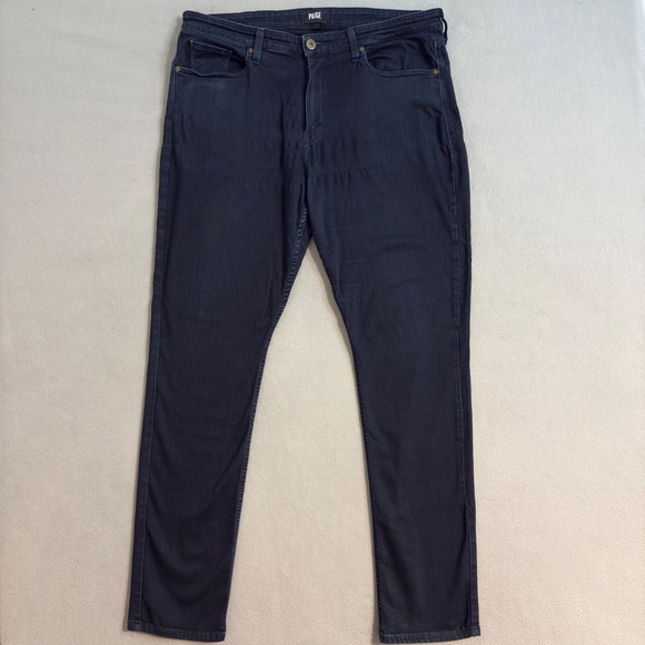 PAIGE Lennox Mens Dark Wash Slim Fit Stretch Jeans - Size 38 Made in USA - Picture 1 of 9